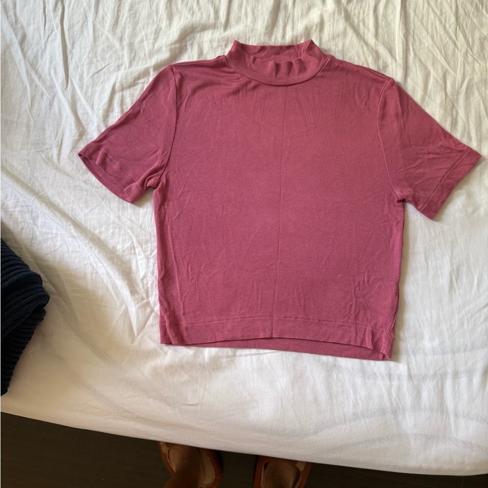 Babaton Rose Short Sleeve Mock Neck Top